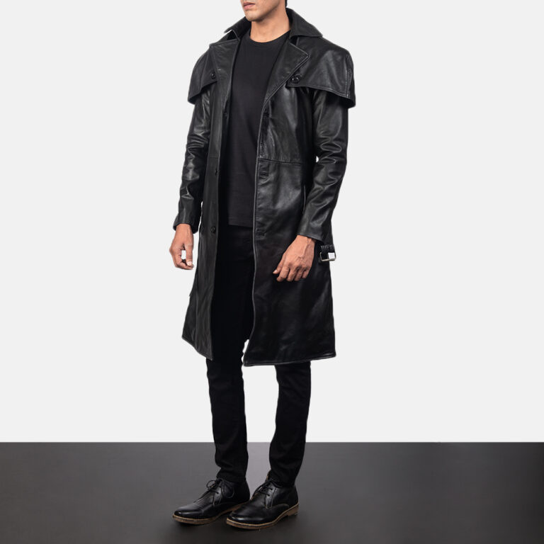 Mens Deux Black Leather Duster8-3-1557133468136